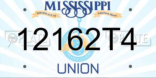 12162T4 Mississippi License Plate