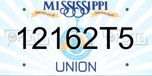 12162T5 Mississippi License Plate