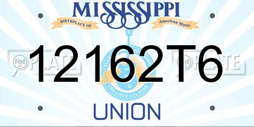 12162T6 Mississippi License Plate