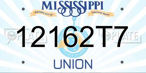 12162T7 Mississippi License Plate