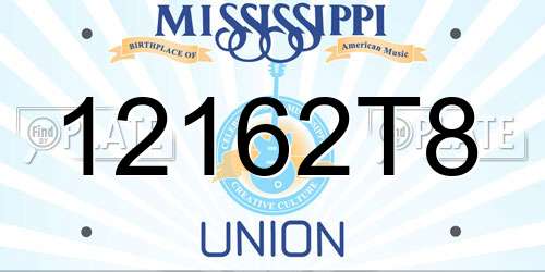 12162T8 Mississippi License Plate