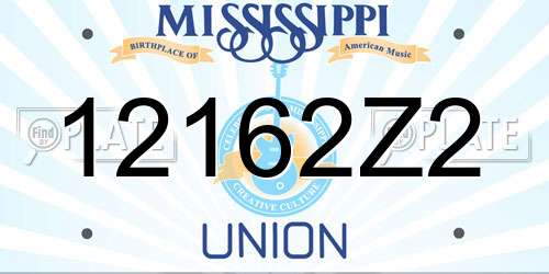 12162Z2 Mississippi License Plate