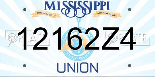 12162Z4 Mississippi License Plate