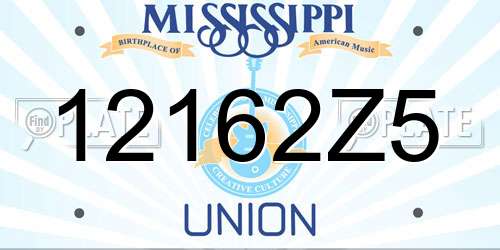 12162Z5 Mississippi License Plate
