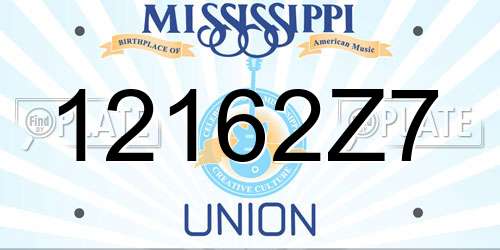 12162Z7 Mississippi License Plate