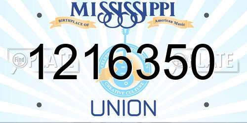 1216350 Mississippi License Plate