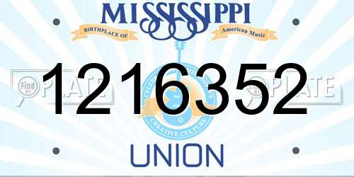 1216352 Mississippi License Plate