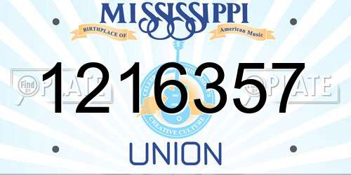 1216357 Mississippi License Plate
