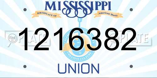 1216382 Mississippi License Plate