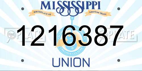 1216387 Mississippi License Plate