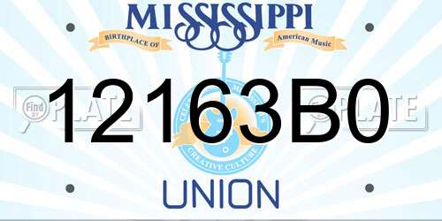 12163B0 Mississippi License Plate