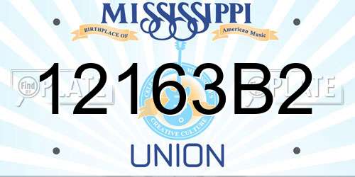 12163B2 Mississippi License Plate