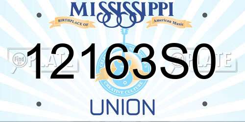 12163S0 Mississippi License Plate