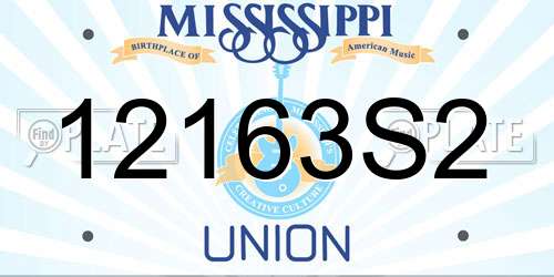 12163S2 Mississippi License Plate