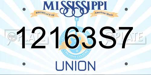 12163S7 Mississippi License Plate