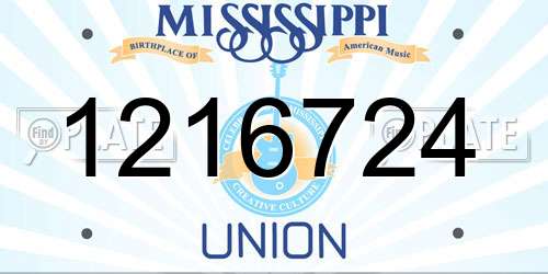 1216724 Mississippi License Plate