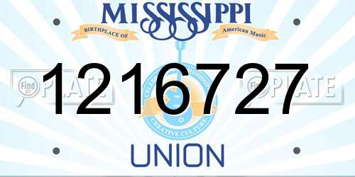 1216727 Mississippi License Plate