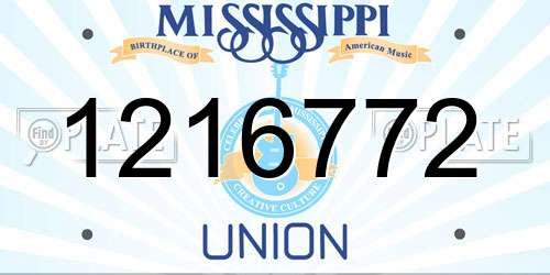 1216772 Mississippi License Plate
