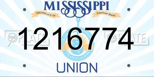1216774 Mississippi License Plate