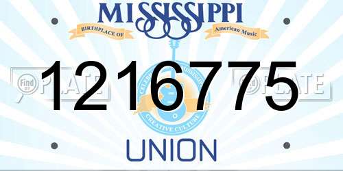1216775 Mississippi License Plate