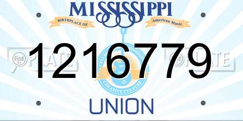1216779 Mississippi License Plate