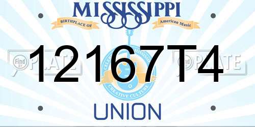 12167T4 Mississippi License Plate
