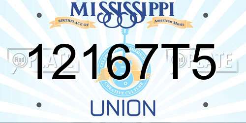 12167T5 Mississippi License Plate