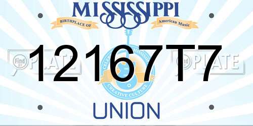 12167T7 Mississippi License Plate