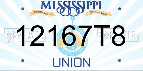 12167T8 Mississippi License Plate