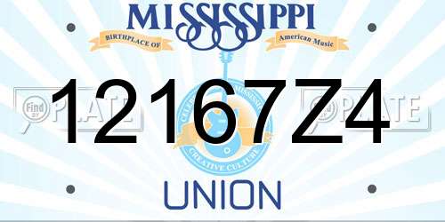 12167Z4 Mississippi License Plate