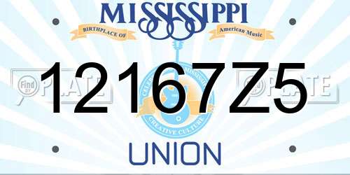 12167Z5 Mississippi License Plate