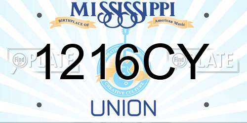 1216CY Mississippi License Plate