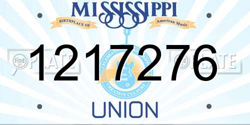 1217276 Mississippi License Plate
