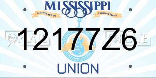 12177Z6 Mississippi License Plate