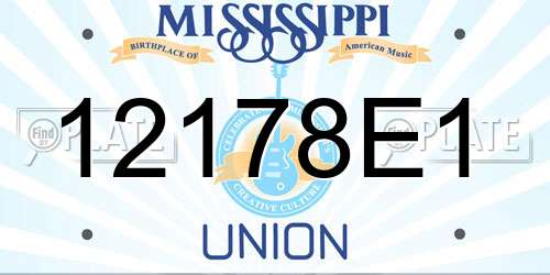 12178E1 Mississippi License Plate