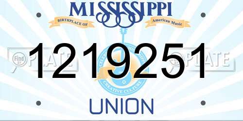 1219251 Mississippi License Plate