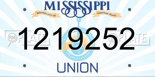 1219252 Mississippi License Plate