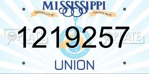 1219257 Mississippi License Plate