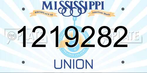 1219282 Mississippi License Plate