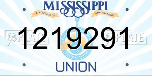 1219291 Mississippi License Plate