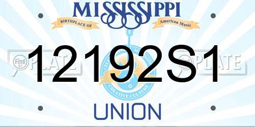 12192S1 Mississippi License Plate