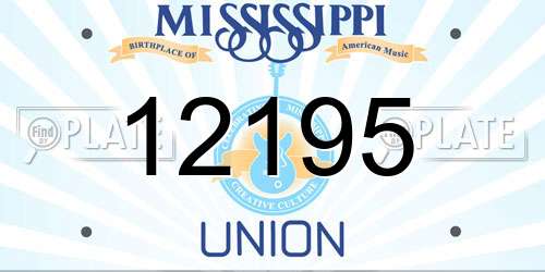12195 Mississippi License Plate