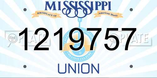 1219757 Mississippi License Plate