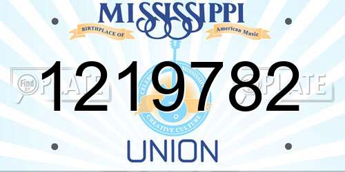 1219782 Mississippi License Plate