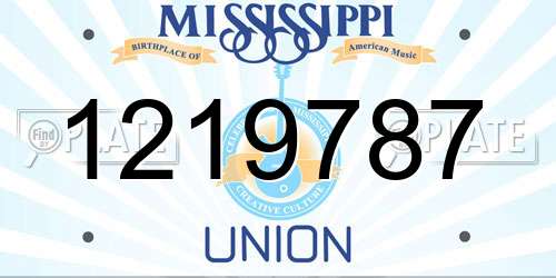 1219787 Mississippi License Plate