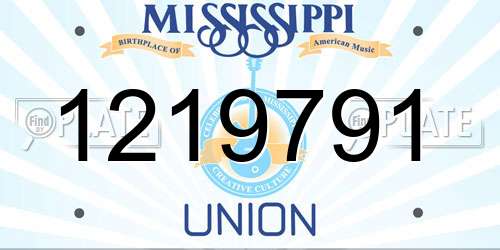 1219791 Mississippi License Plate