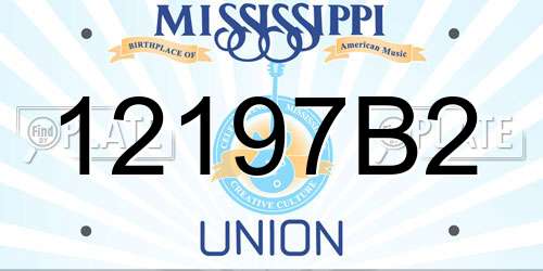 12197B2 Mississippi License Plate