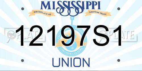 12197S1 Mississippi License Plate