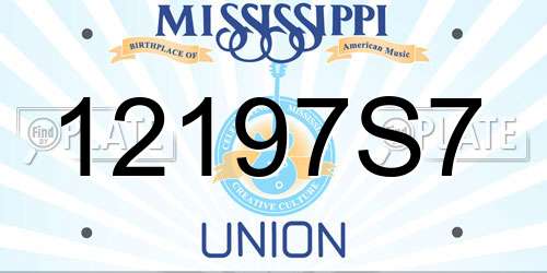 12197S7 Mississippi License Plate