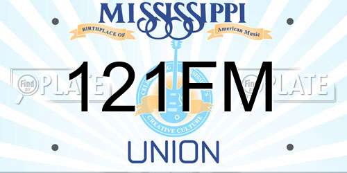 121FM Mississippi License Plate